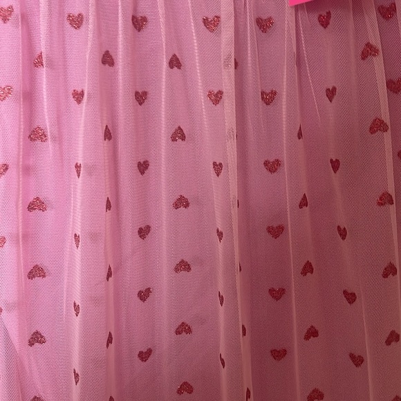 Betsey Johnson Pink and Red Heart Valentine’s Day Tulle Mesh Midi Dress 14 NWT - Picture 7 of 12